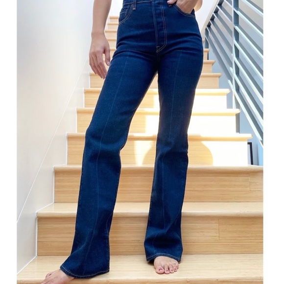 Levi’s Premium Ribcage Boot Cut Jeans: High Key  Dark Wash 32 - Picture 6 of 13